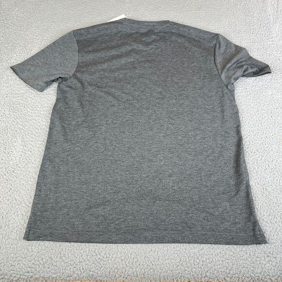 Lands End T-Shirt Mens Medium Dark Grey Crew Neck Lightweight Stretch - Picture 2 of 11